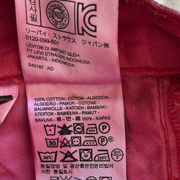 Levi’s 501 cut off distressed cut off cheeky red denim button fly grunge 0 / 25 - Picture 10 of 11